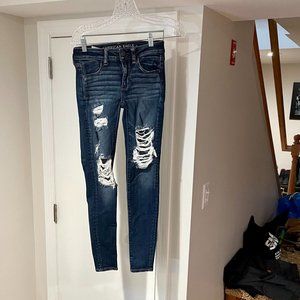 American Eagle Blue Jeggings Size 0